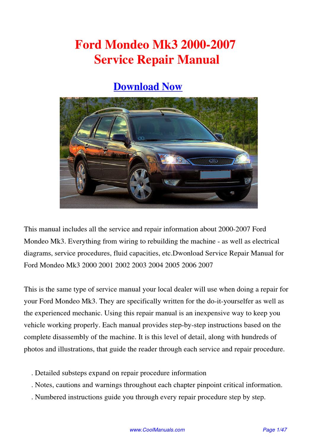 mondeo mk3 repair manual pdf